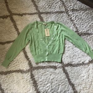 Pistachio green cardigan